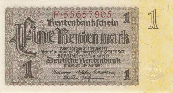 1 Rentenmark 1937 ro.166b F